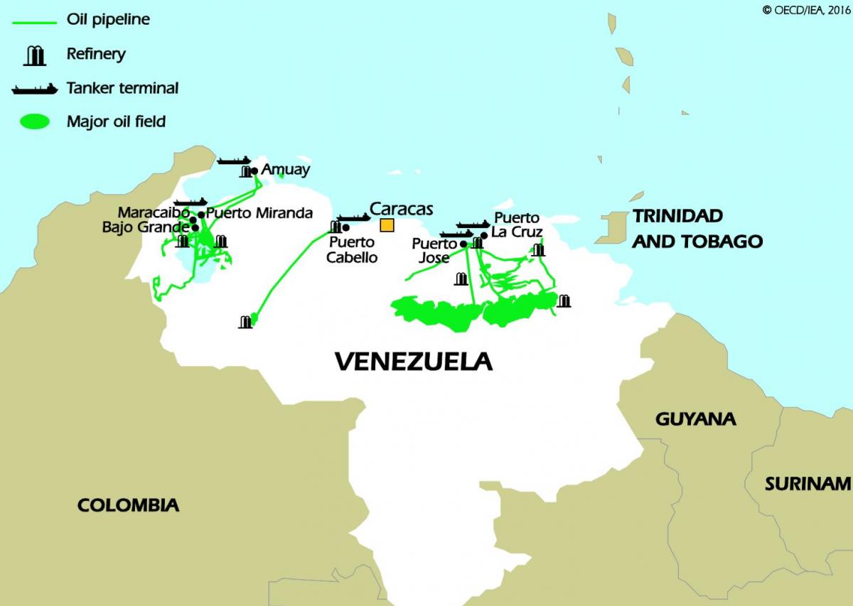 venezuela cadangan minyak peta