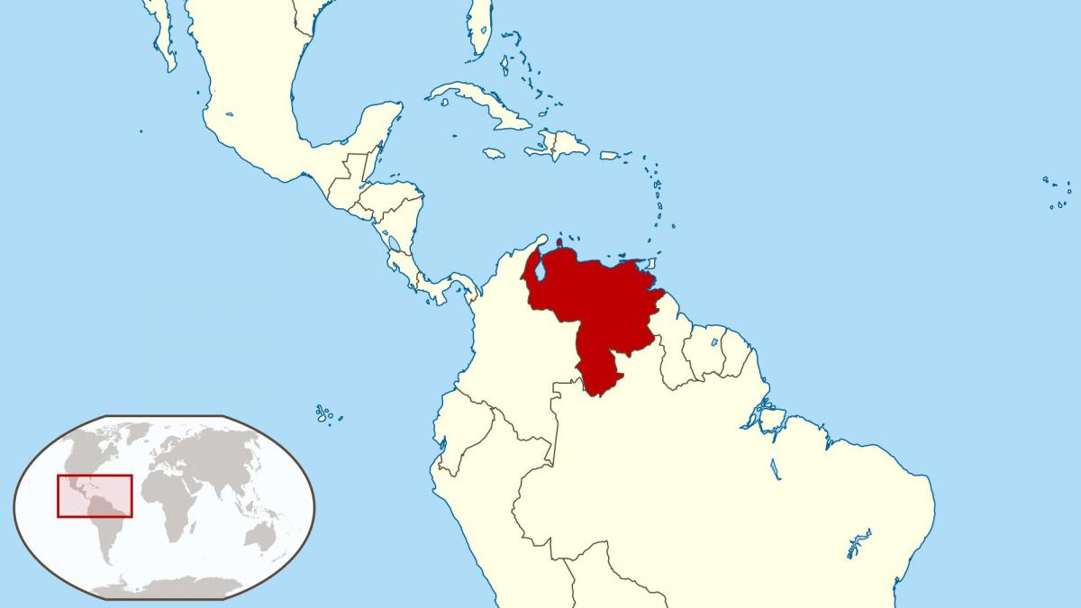 venezuela pada peta amerika selatan