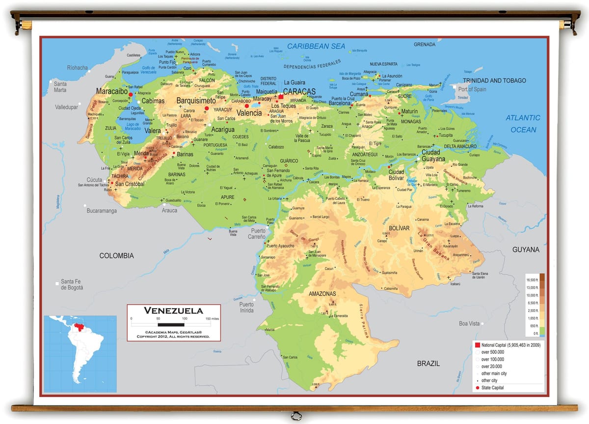 peta ketinggian venezuela