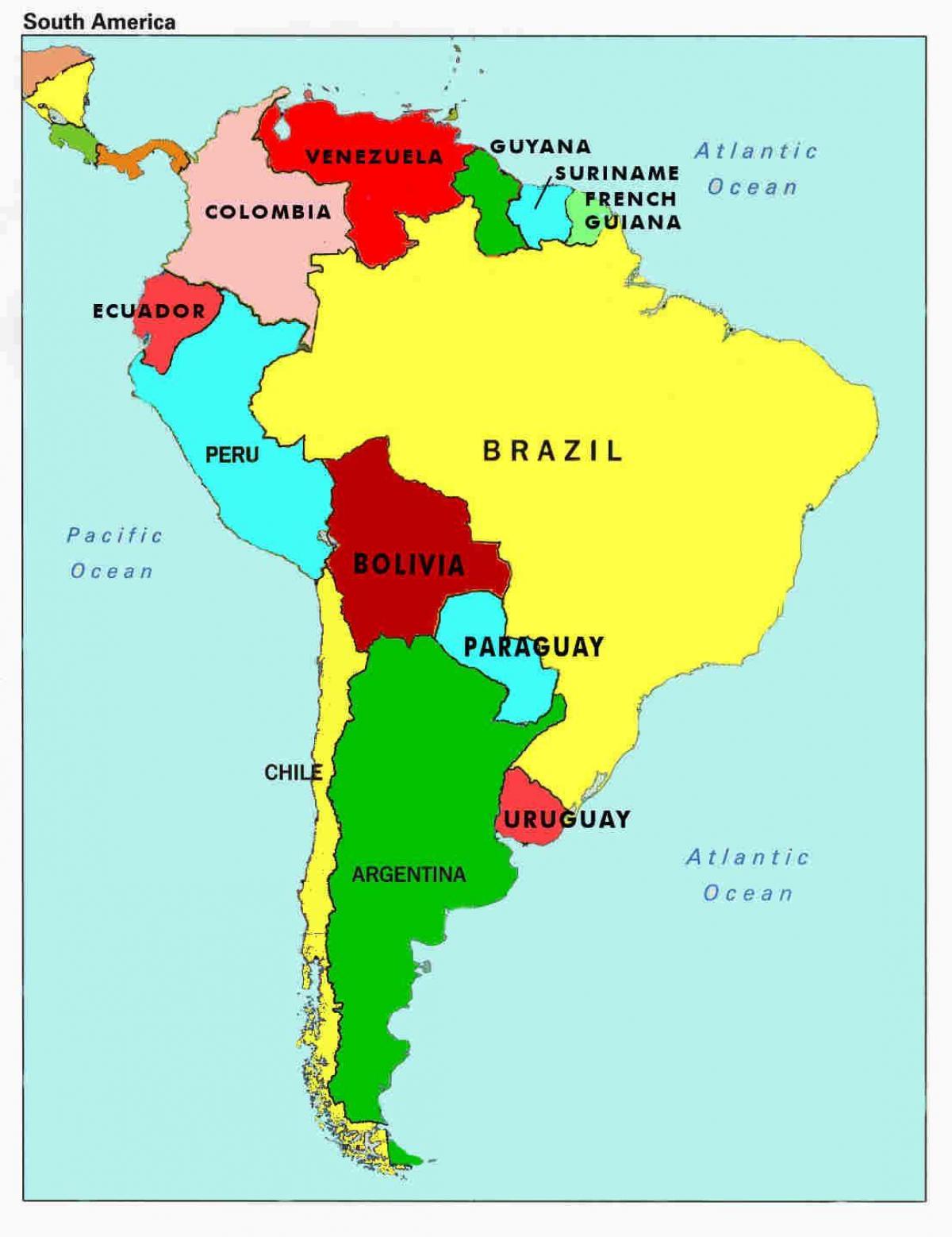 peta venezuela dan negara-negara sekitarnya
